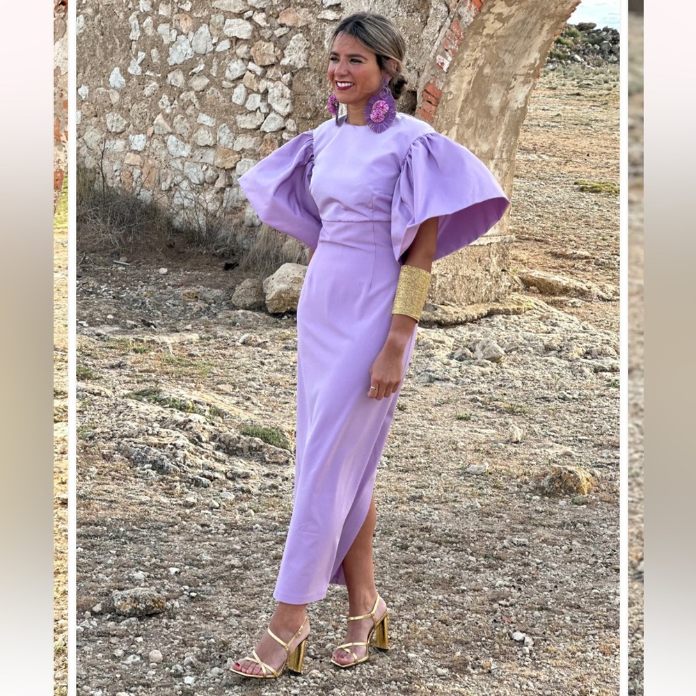 Lilac Midi Special Occasion Dress